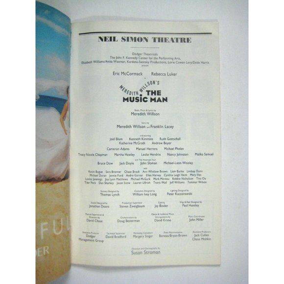 The Music Man Playbill June 2001 Eric McCormick Rebecca Luker Joel Blum Boyer - Picture 3 of 7